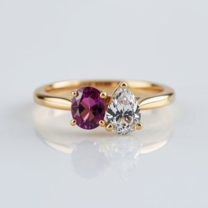 Bague halo en or massif 18 carats avec diamant et alexandrite de laboratoire, alexandrite ovale créée en laboratoire, bijou de luxe, bague statement pour femme - Product Image 4