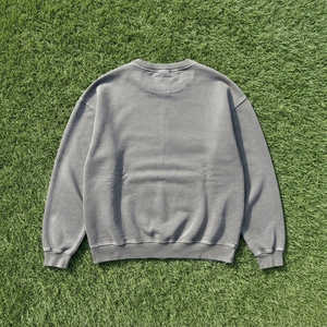 <b>Mens</b> Washed <b>Grey</b> Crewneck <b>Sweatshirt</b> 3D Letter Print Oversized Casual Streetwear Pullover - Product Image 5