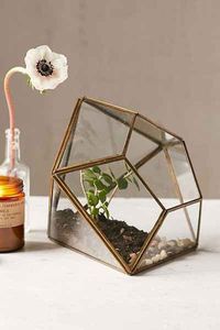 Geometric Glass Jewelry Box With Gold Frame Storage Organizer For <b>Small</b> Accessories - Product Image 2
