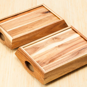 Plateaux de rangement ronds en bois faits à la main de haute qualité avec finition polie, design antique par Decor World Expo - Product Image 3
