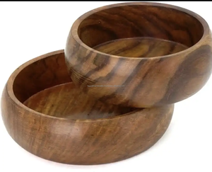 Bols en bois de couleur naturelle, texture de bol en bois gaufré avec de la résine à l'intérieur du bol - Product Image 1