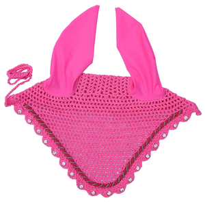 Cache-oreilles en polyester crocheté de couleur unie pour l'équitation, respirant, design personnalisé, protection auditive équine - Product Image 5