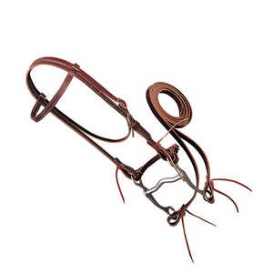บังเหียนแบบ Snaffle พร้อมอุปกรณ์รองศีรษะแบบ Anatomic และสายรัดจมูกแบบ Jumping Noseband บุด้วยหนังนุ่ม สไตล์อังกฤษ ทำด้วยมือสำหรับม้า สามารถปรับแต่งได้ - Product Image 1
