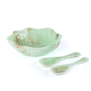 Luxury Resin Serving Bowl with Stand Tray and Saucers Set for High End Kitchen Decor and <b>Eid</b> <b>Gift</b> Hampers - Product Image 4
