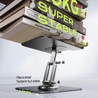 LISEN 360 Support réglable tout métal pour iPad Support pour tablette de bureau Support pour appareils 4-12.9 Commutateur de moniteur Kindle Argent