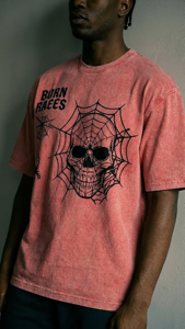 Camiseta Unisex Personalizada con Estampado de Calavera, Corte Ajustado, Ecológica, de Algodón Pesado de 240g, Estilo Urbano, Marca Privada - Product Image 2