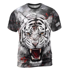 เสื้อยืดลำลองพิมพ์ลายแบบซับลิเมชั่นสำหรับผู้ชาย ทรงเข้ารูป ผลิตจากโพลีเอสเตอร์ 100% น้ำหนักเบา แห้งเร็ว ปรับแต่งได้ตามต้องการ - Product Image 4