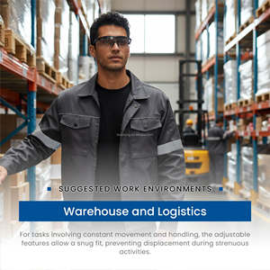 OEM/ODM available half frame co-injected nose pad impact resistant glasses for manufacturing sites use - Product Image 5