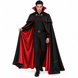 Capa de Vampiro Personalizada al por Mayor, Capa Gótica de Drácula de Longitud Completa, Negra y Roja, Disfraz de Cosplay para Halloween - Product Image 1