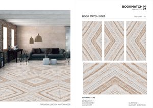 Carrelage mural en céramique Bookmatch 600x1200mm pour hall d'hôtel de luxe et rénovation intérieure de bâtiments commerciaux haut de gamme - Vente en gros - Product Image 2