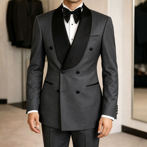 Costume 3 pièces multicolore respirant grande taille pour homme, style smoking, veste, gilet et pantalon, simple boutonnage, braguette zippée, pour mariage, revers châle - Product Image 6