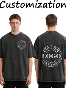 Custom <b>Back</b> Neck Logo Personalized Design Text Customization Oversized O-Neck Eco-Friendly 100% Cotton <b>T</b>-Shirt - Product Image 4