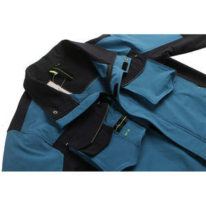 Conjunto de Ropa de Trabajo Reflectante de Alta Visibilidad en Amarillo y Azul Marino, Camisa de Seguridad de Manga Larga y Pantalones Cargo, Traje de Construcción e Ingeniería - Product Image 4