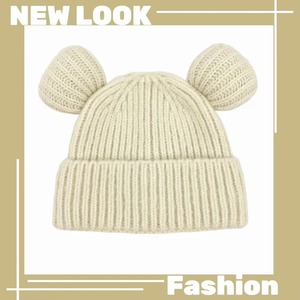 Bonnet en tricot bleu mignon avec pompons pour adultes, unisexe, chapeau d'hiver, couleur unie, accessoire de mode fait main, 100% acrylique, ski - Product Image 5