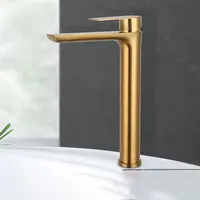 Robinet de lavabo classique en or brossé, mitigeur de salle de bain, robinet de lavabo à poignée unique, monotrou, pour la vente en gros
