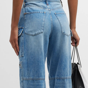 Jean baggy pour femme, coupe décontractée, taille haute, pantalon ample en denim, style streetwear décontracté, mode féminine, longueur intégrale, vente en gros - Product Image 4