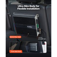 1200W RMS MAX Monoblok Araç Ses Amplifikatörü 1 Kanal D Sınıfı Uzaktan Kumandalı Subwoofer Seviye Kontrolü ile Kararlı 1/2/4 Ohm 12V