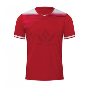 Maillot de football pour homme, blanc et bleu marine, col en V, manches courtes, évacuation de l'humidité, séchage rapide, polyester, uniforme de football personnalisé pour équipe - Product Image 5