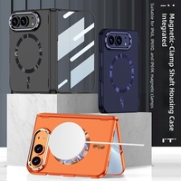 Coque de protection antichoc intégrée avec film et texture CD pour iPhone Duo 18 Fold à charnière magnétique