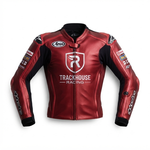 Men’s Cowhide Leather <b>Racing</b> <b>Jacket</b>/Chaqueta MotoCP Style CE Level 2 Armor Motorcycle Track Riding Protective Gear CE - Product Image 1
