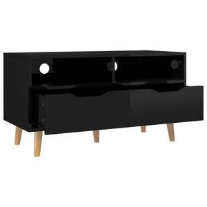 Supporto TV in legno ingegnerizzato "x 15.7" x 19.1 "35.4 nero lucido - Product Image 4