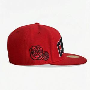 หมวกแก๊ปปักลายดอกกุหลาบ โลโก้คิวบา ด้านหน้าสีแดง 6 แผง แบบ Snapback ราคาส่งถูก สำหรับทุกเพศ สไตล์แฟชั่นแนวสตรีท - Product Image 5