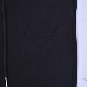 Wholesale Price Mens Black Cotton Sweatpants Elastic Waist <b>Drawstring</b> Casual Midweight Autumn Joggers Plain Dyed Knitted Pants - Product Image 4