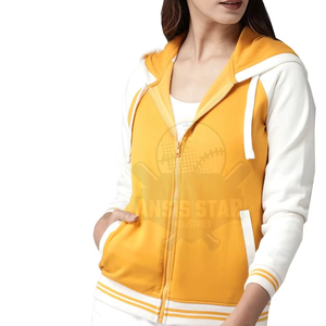 Wholesale Women Winter Knitted <b>Cropped</b> Hoodie Oversized <b>Zip</b> Fashion Hoodies Front Logo Heavyweight 100% Cotton OEM Manufacturer - Product Image 5