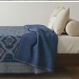 Hand Block Printed Cotton Sanganer Queen Size Kantha <b>Throw</b> <b>Large</b> Width Handmade Indian Quilt Traditional Bedroom Bedroom Textile - Product Image 6