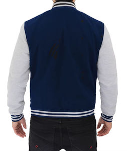Vestes décontractées pour hommes, streetwear, veste varsity, veste bomber en cuir, style universitaire, veste streetwear tendance en cuir véritable - Product Image 3
