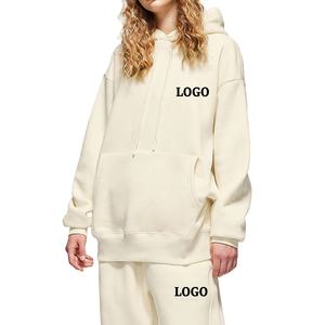 Front Zipper Cotton Fleece Jogger Suit Breathable Casual Long Sleeve Activewear Hooded Tracksuit <b>Set</b> - Product Image 4