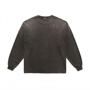 360 Grams Premium Cotton <b>Fleece</b> Regular Fit Acid Wash Half Zip O-Neck <b>Lined</b> Eco-Friendly <b>Sweatshirt</b> Custom for Screen - Product Image 2