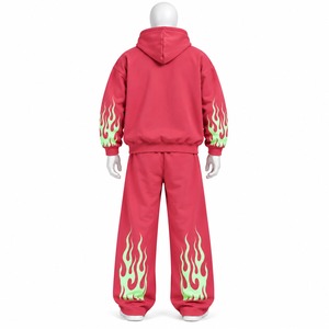 Chándal con logotipo bordado personalizado, corte holgado, estilo hip hop, conjunto de ropa urbana 100% algodón, OEM ODM, chándal para hombre - Product Image 6