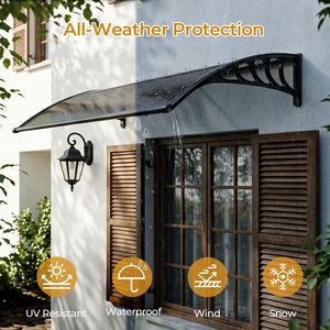 Tenda da Sole 40x48 Pollici con Protezione UV da Pioggia e Neve per Ingresso Porta, Tettoia Antivento con Scarico per Finestra, Veranda, Patio Esterno - Product Image 5