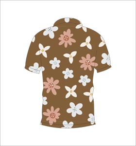 <b>Mens</b> <b>Brown</b> Floral Print Polo <b>Shirt</b> Short Sleeve Casual Breathable Cotton Regular Fit Summer Wear - Product Image 1