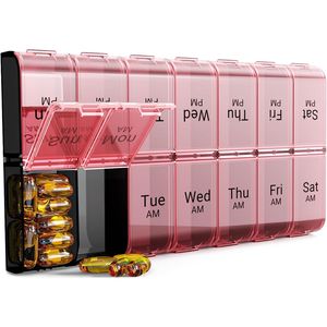 Organizzatore di Pillole Settimanale XL AM PM Extra Large, Contenitore per Medicinali Giorno/Notte per 7 Giorni - Product Image 1