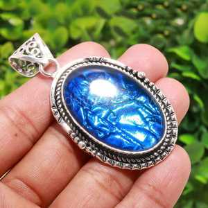 Elegant Australian Triplet <b>Opal</b> <b>Pendant</b> Handmade 925 Sterling Silver Blue Gemstone Gift for Her - Product Image 6