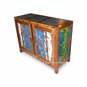 Mueble de Madera de Barco Reciclada Sostenible al por Mayor, 2 Puertas, Estilo Rústico, Modelo Hecho a Mano, Ecológico, Reciclado, para Sala de Estar y Cocina - Product Image 2