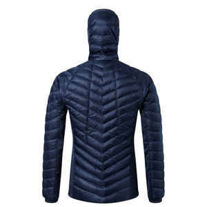Veste d'hiver rembourrée légère à capuche pour homme, coupe-vent, imperméable, pliable, matelassée, parka d'extérieur bleu marine - Product Image 3