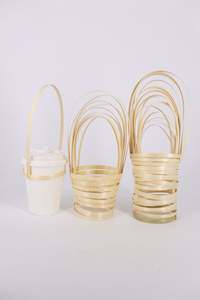 Bamboo Holder Cup Bamboo material cup holder with handle for glass <b>mugs</b> and daily home use Vietnam made - Product Image 5