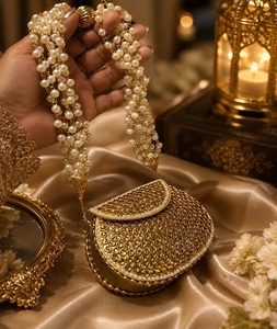 Mini Bolso de Mano Kundan de Latón, Chapado en Oro, Hecho a Mano, Personalizado, para Eventos Nocturnos, con Cierre de Diamantes, para el Día de San Valentín - Product Image 2