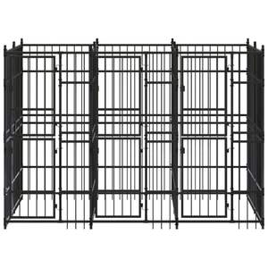 กรงสุนัขเหล็กเคลือบผงสีดำทนทาน - Product Image 3