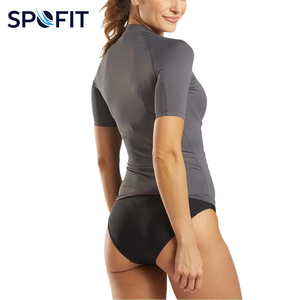 SPOFIT Women's Long Sleeve Rash Guard Anti UV Spandex Polyester <b>Compression</b> Swim <b>Shirt</b> Ready to Ship - Product Image 1