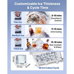 Commercial <b>Kitchen</b> <b>Equipment</b> Stainless Steel 100 Lbs/24h & 30 Lbs Ice Maker Machine Built-in/Freestanding/Under Counter Design - Product Image 4