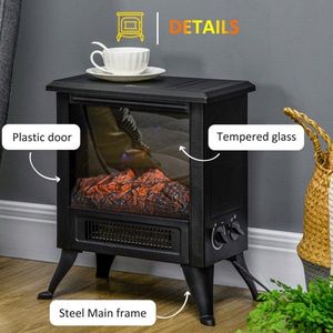 Caminetto Elettrico Moderno Indipendente con Fiamma LED per Casa e Hotel, Finitura in Vetro, Alimentazione USB - Product Image 4