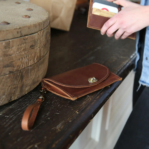 Monedero tipo sobre de cuero genuino de Estilo Vintage para mujer Cartera de embrague mini hecha a mano por fabricante y mayorista - Product Image 4