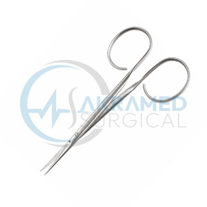 Tijeras Iris de Acero Inoxidable, Instrumento Quirúrgico Oftálmico Recto Reutilizable, Certificado CE, Precisión Manual, 11.5cm - Product Image 4