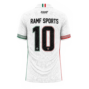 Camiseta Deportiva de Fútbol Personalizada Retro de México, Transpirable, de Poliéster Sublimado, Cuello en V, Corte Holgado, para Hombre - Product Image 6