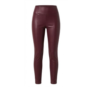 Leggings de cuero para mujer, pantalones elásticos ajustados de cintura alta para fiesta, uso diario informal y elegante - Product Image 1