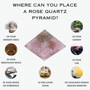 Handmade Rose Quartz <b>Orgonite</b> Pyramid Reiki Healing Crystal Energy Pyramid - Product Image 6